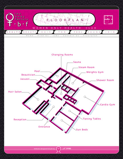 screenshot of floorplan page from the body factory website